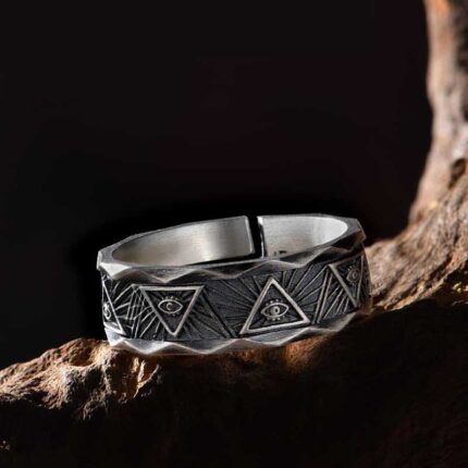 God's Eye pure silver ring